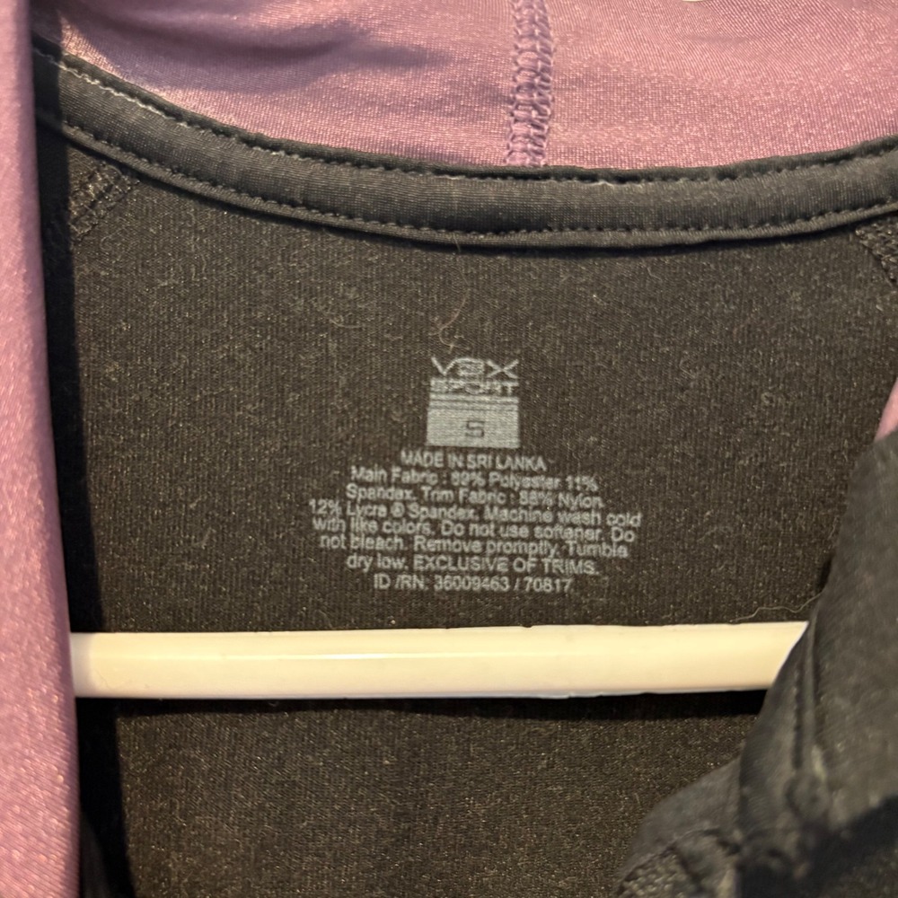 VSX Victoria's Secret Black Purple Athletic Zip Up Hoodie Activewear Jacket - Picture 6 of 6